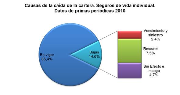 Causas de la caída de la cartera. Seguros de vida individual. Datos de primas periódicas 2010 Causas de la caída de la cartera. Seguros de vida individual. Datos de primas periódicas 2010